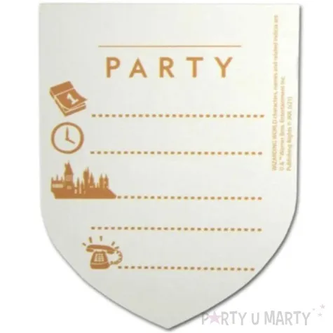 zaproszenia urodzinowe harry potter hogwart procos 11 x 9 cm 6 szt