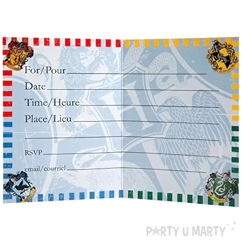 zaproszenia urodzinowe harry potter unique 8 szt