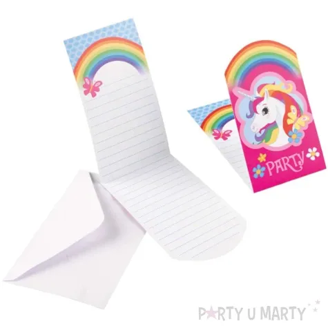 zaproszenia urodzinowe jednorozec amscan 8 szt