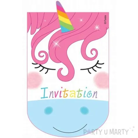 zaproszenia urodzinowe jednorozec godan 6 szt