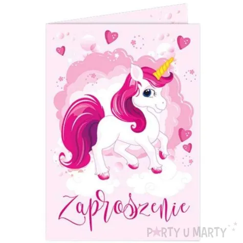 zaproszenia urodzinowe jednorozec rozowy dekoracjepolska 10 szt