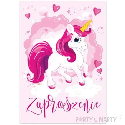 zaproszenia urodzinowe jednorozec rozowy dekoracjepolska 10 szt