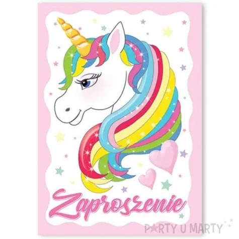 zaproszenia urodzinowe jednorozec teczowy dekoracjepolska 10 szt