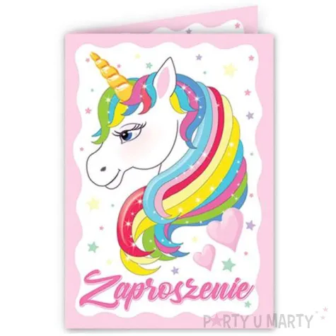 zaproszenia urodzinowe jednorozec teczowy dekoracjepolska 10 szt