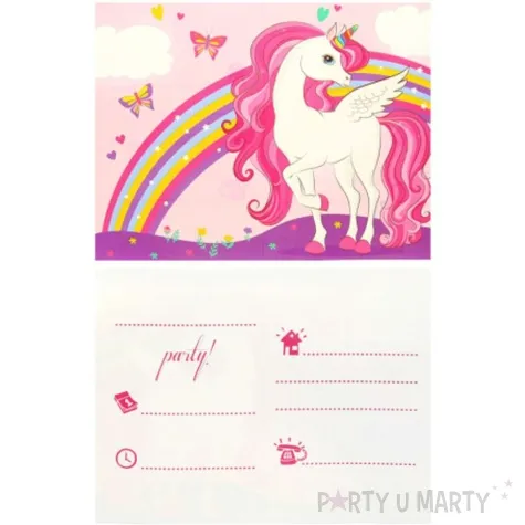 zaproszenia urodzinowe jednorozec unicorn rainbow colors procos 14 5 x 9 5 cm 6 szt