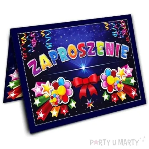 zaproszenia urodzinowe kokarda 10 szt