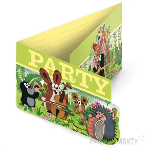 zaproszenia urodzinowe krecik amscan 14 x 8 cm 8 szt