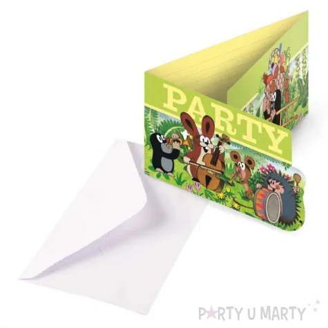 zaproszenia urodzinowe krecik amscan 14 x 8 cm 8 szt