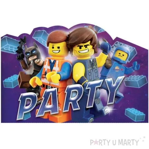 zaproszenia urodzinowe lego movie 2 amscan 8 szt