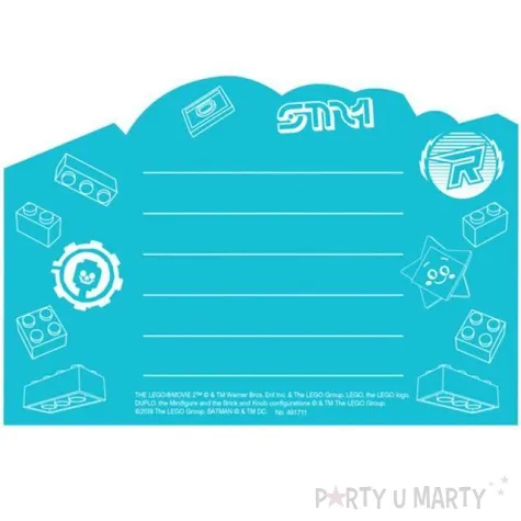 zaproszenia urodzinowe lego movie 2 amscan 8 szt