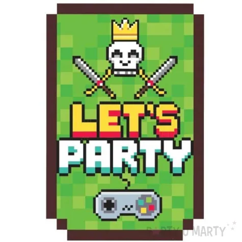 zaproszenia urodzinowe lets party zielone godan 6 sztuk