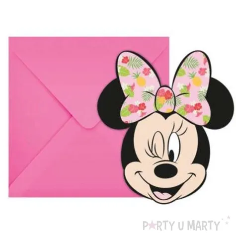 zaproszenia urodzinowe minnie tropical disney procos 6 szt