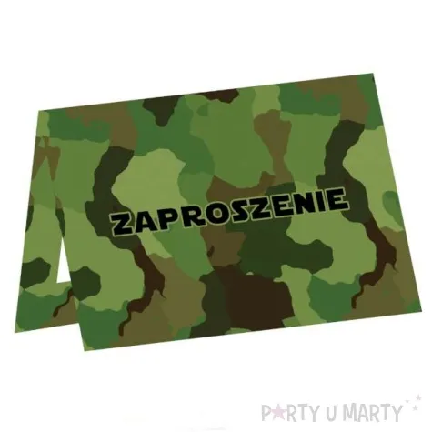 zaproszenia urodzinowe moro zielony congee 6 szt