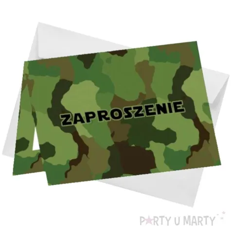 zaproszenia urodzinowe moro zielony congee 6 szt