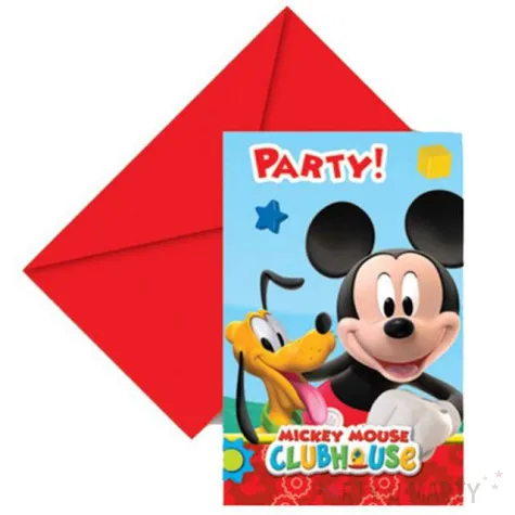 zaproszenia urodzinowe myszka mickey procos 14 x 9 cm 6 szt