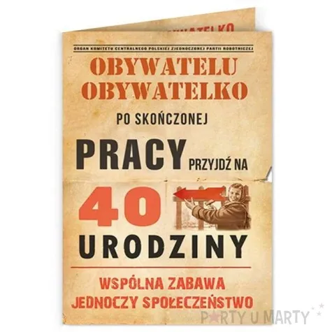 zaproszenia urodzinowe obywatelu 40 urodziny 10 szt