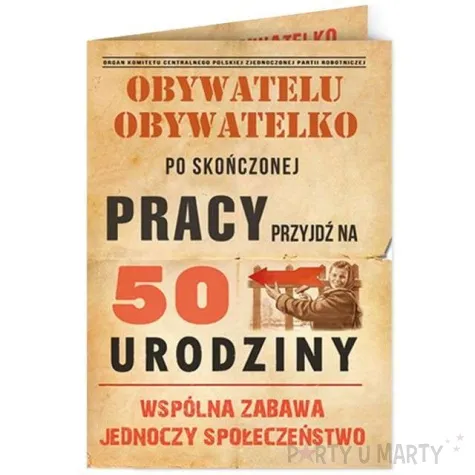 zaproszenia urodzinowe obywatelu 50 urodziny 10 szt