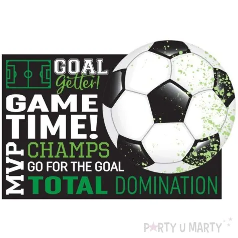 zaproszenia urodzinowe pilka nozna amscan 16 x 11 cm 8 szt