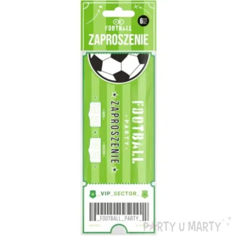 zaproszenia urodzinowe pilka nozna zielone partypal 6 szt