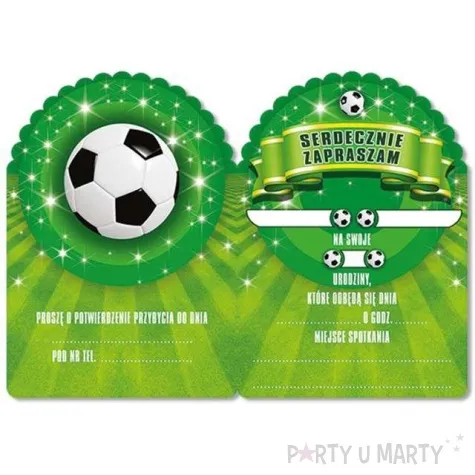 zaproszenia urodzinowe pilkarskie 10 szt