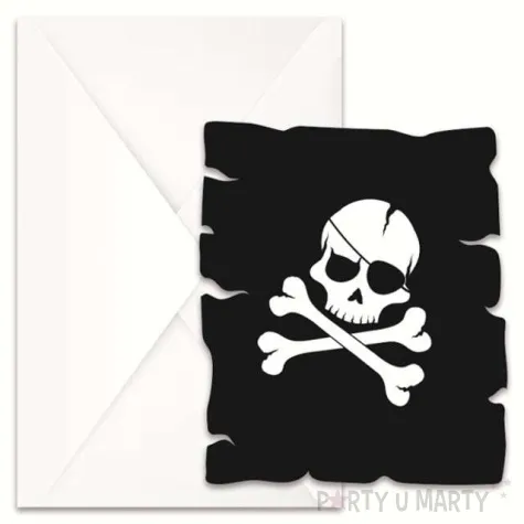 zaproszenia urodzinowe piracka czaszka procos 6 szt