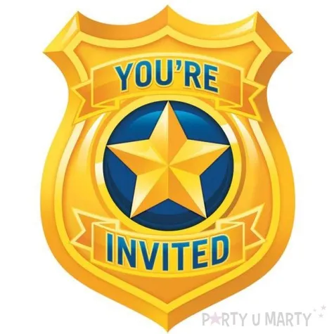 zaproszenia urodzinowe policja creative converting 8 szt