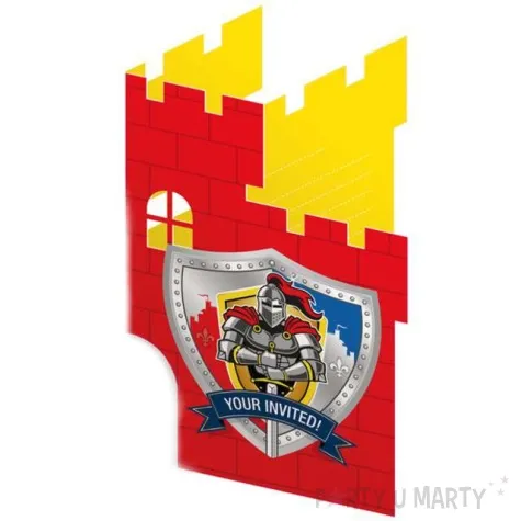 zaproszenia urodzinowe rycerskie party folat 8 szt