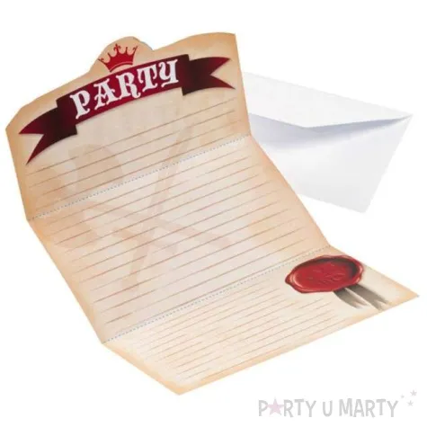 zaproszenia urodzinowe rycerze amscan 14 x 8 cm 8 szt