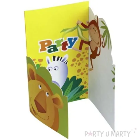 zaproszenia urodzinowe safari amscan 6 szt