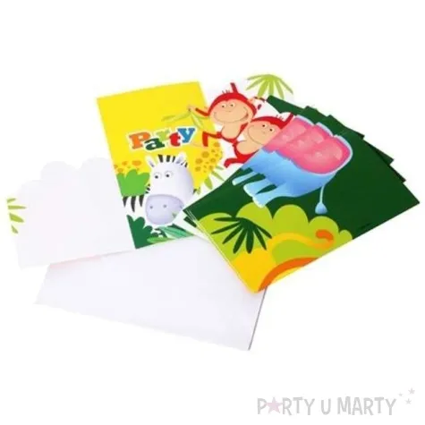 zaproszenia urodzinowe safari amscan 6 szt