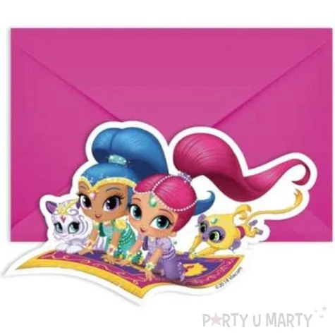 zaproszenia urodzinowe shimmer and shine procos 6 szt