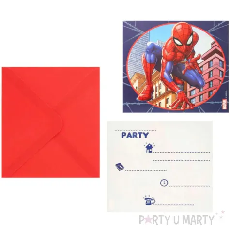zaproszenia urodzinowe spiderman crime fighter procos 6 szt