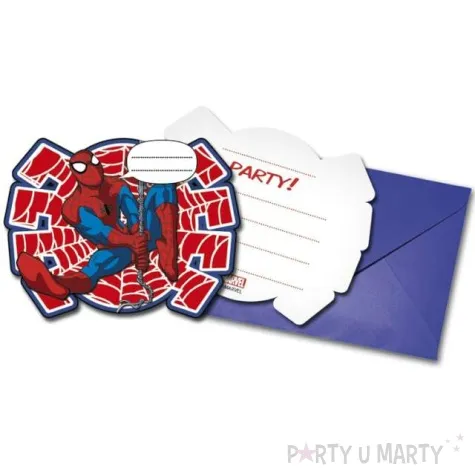 zaproszenia urodzinowe spiderman ultimate power procos 6 szt