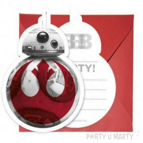 zaproszenia urodzinowe star wars the last jedi procos 6 szt