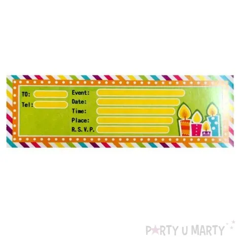 zaproszenia urodzinowe swieczki godan 10 szt