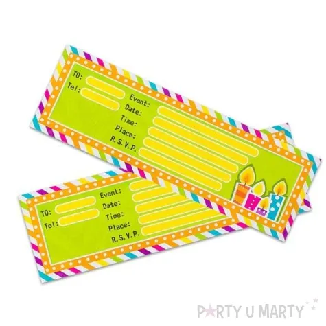 zaproszenia urodzinowe swieczki godan 10 szt