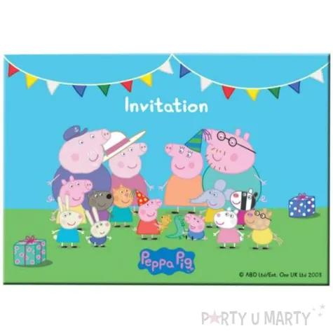 zaproszenia urodzinowe swinka peppa folat 8 szt