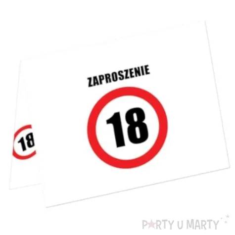 zaproszenia urodziny 18 traffic birthday congee 6 szt