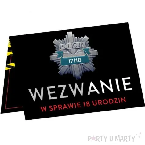 zaproszenia urodziny 18 wezwanie congee 6 szt