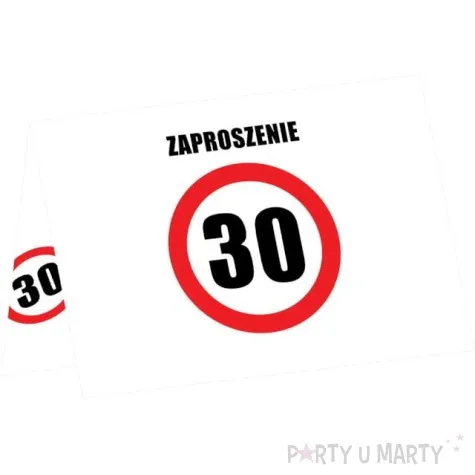 zaproszenia urodziny 30 traffic birthday congee 6 szt