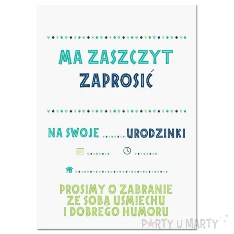 zaproszenia wesole dinozaury bialy zielony congee 6 szt