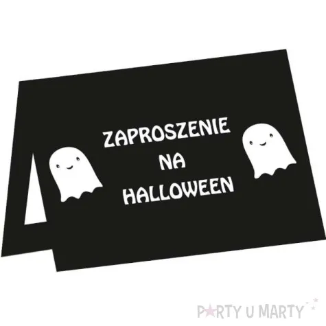 zaproszenia wesoly duszek happy halloween czarny congee 6 szt