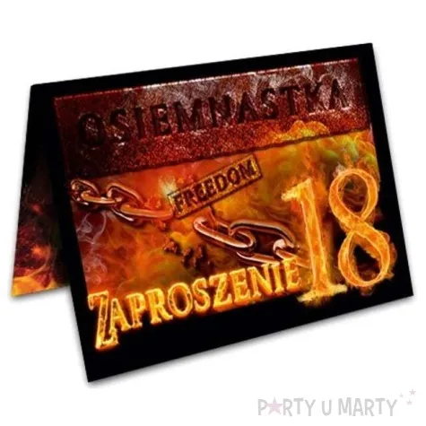 zaproszenia z koperta 18 urodziny freedom 10 szt