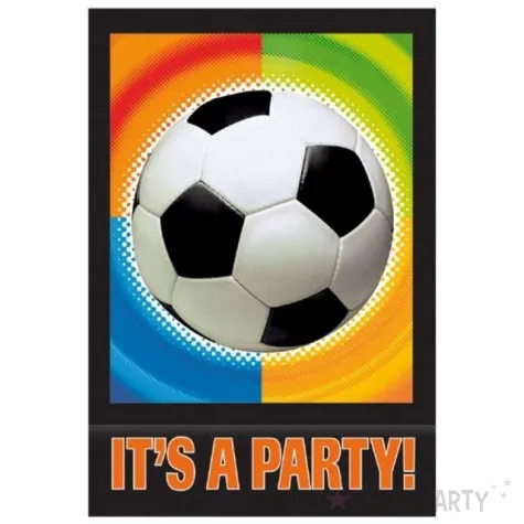 zaproszenia z koperta championship soccer amscan 8 szt