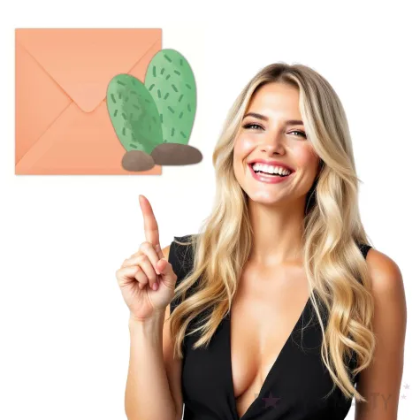 zaproszenia z koperta kaktusy procos 6 szt