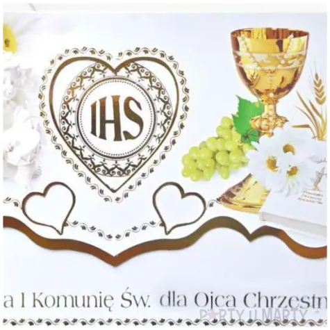 zaproszenia z koperta komunia swieta dla ojca chrzestnego maki