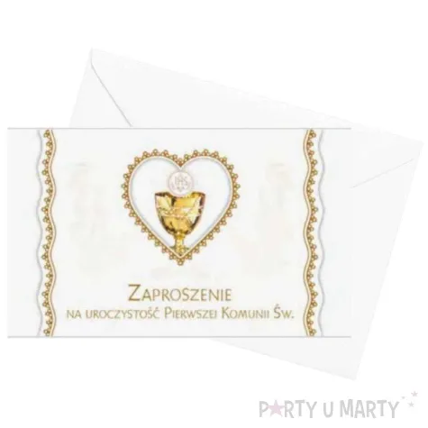 zaproszenia z koperta komunia swieta hostia maki 10 szt