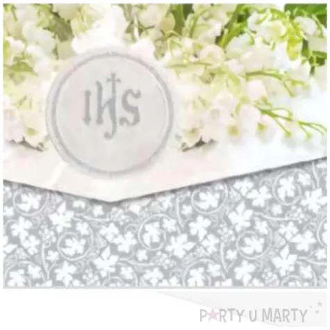 zaproszenia z koperta komunia swieta ihs i kwiaty maki 10 szt