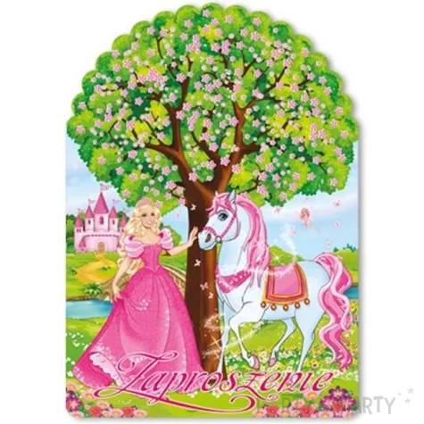 zaproszenia z koperta ksiezniczka 10 szt