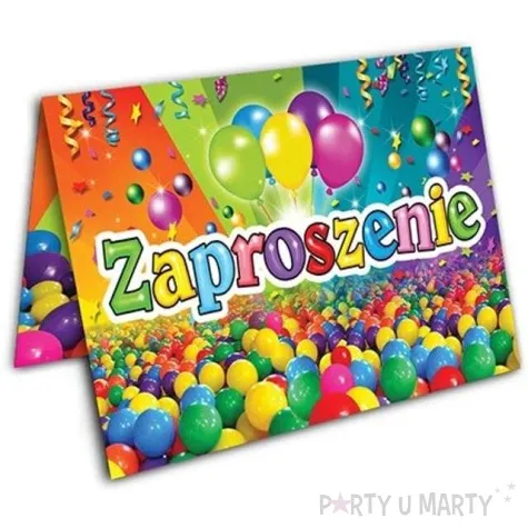 zaproszenia z koperta kulki 1 szt